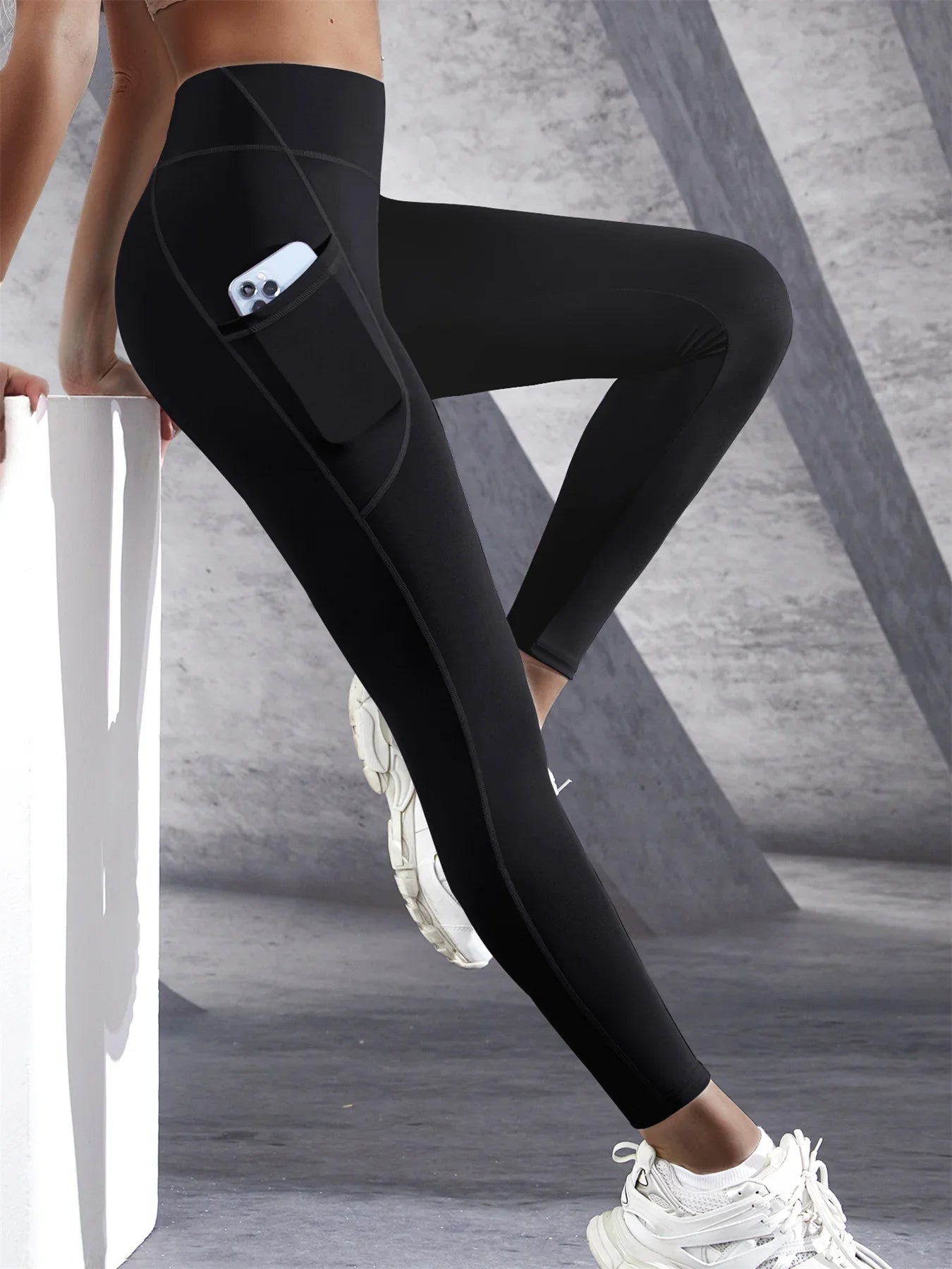 High Waist Leggings Stretch Yoga Pants Tights With Pockets