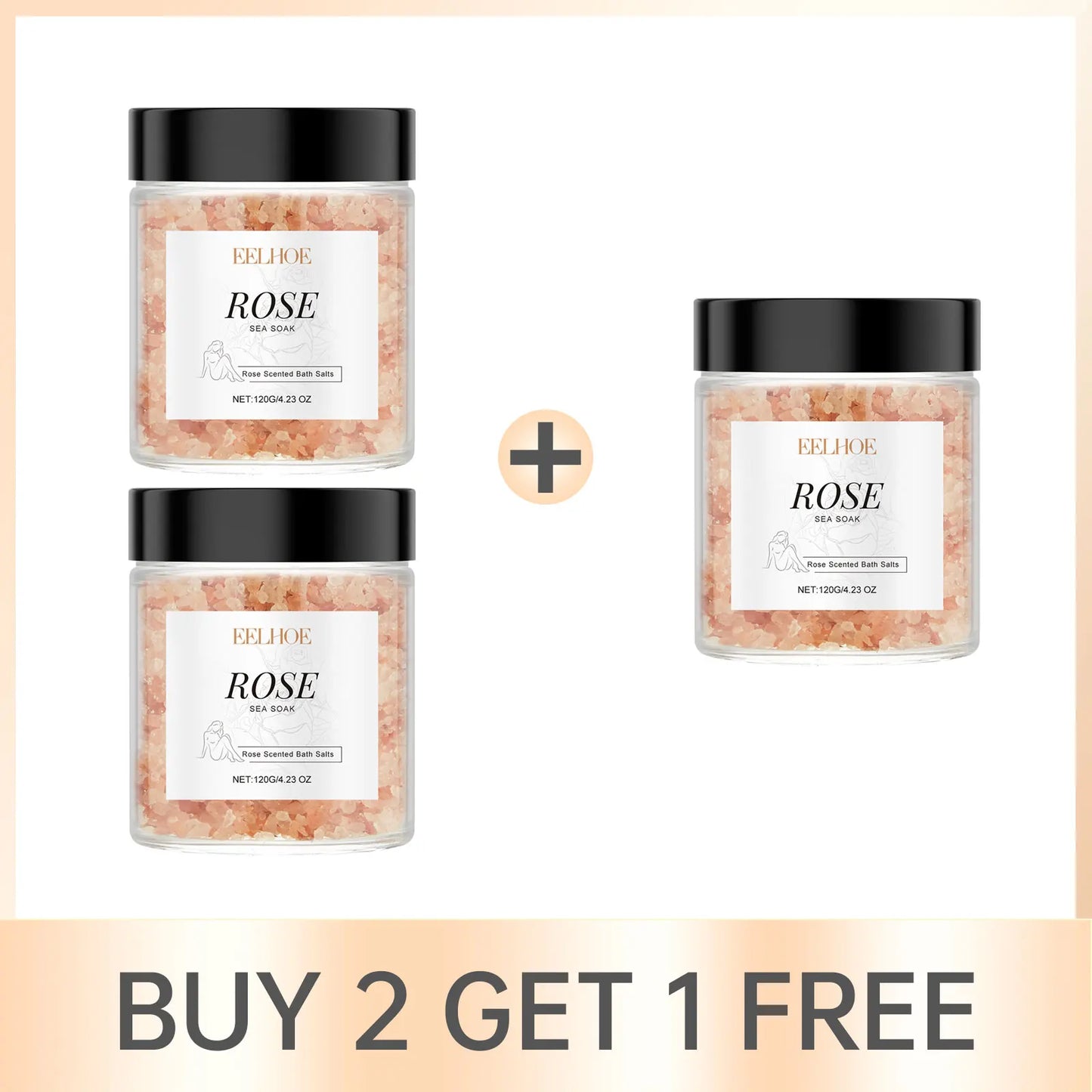 Rose Bath Salts Exfoliating Stress Relief Body Care