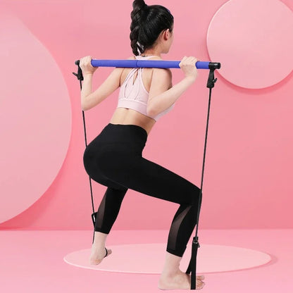 Fitness Bar Equipment for Home Use Multifunctional Tension Rope Elastic Rope Stretching Belt Back Trainer