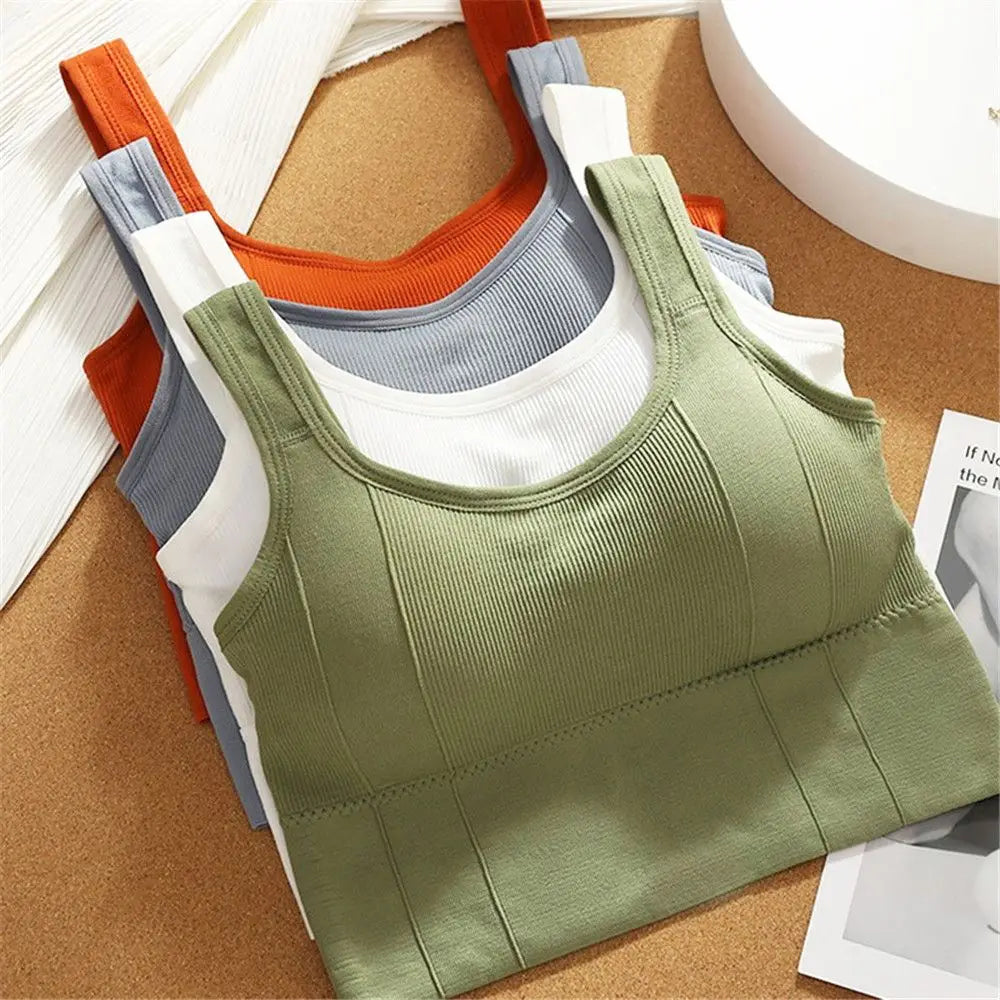 Breathable  Anti-Sweat Fitness Top Seamless Yoga Bra Shockproof Crop Top Push Up Sport Bra