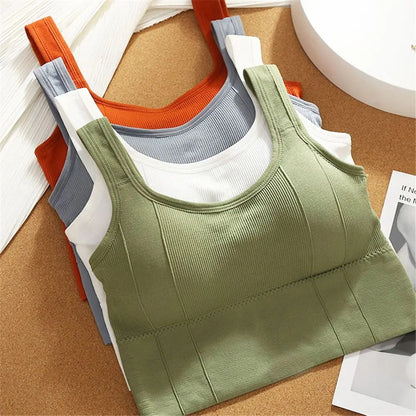 Breathable  Anti-Sweat Fitness Top Seamless Yoga Bra Shockproof Crop Top Push Up Sport Bra