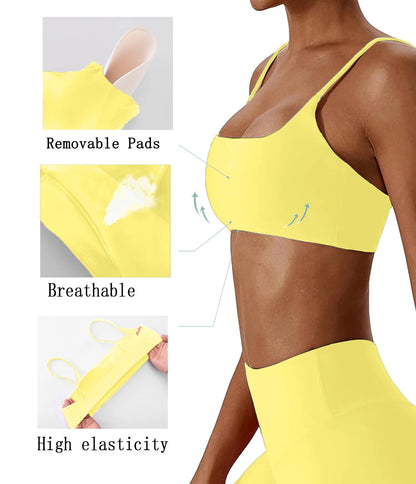 Super soft fabric back cross sports bra
