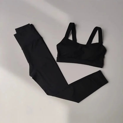 Sports Bra High Waist Leggings Shorts Gym Set