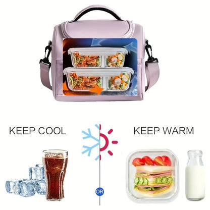 Large Insulated Lunch Bag Cooler Hand washable durable polyester with padded shoulder strap for work, school, picnics