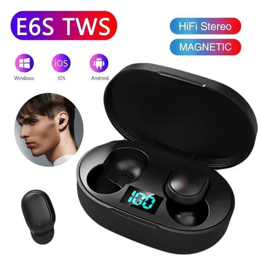E6S Wireless Bluetooth  Earbuds Noise Cancelling with Microphone