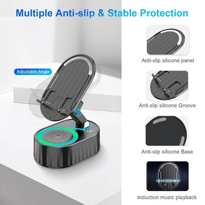 5 in 1 Bluetooth-compatible Audios Power Banks Bracket Rotating  Wireless Induction Audio Speaker Phone Stand