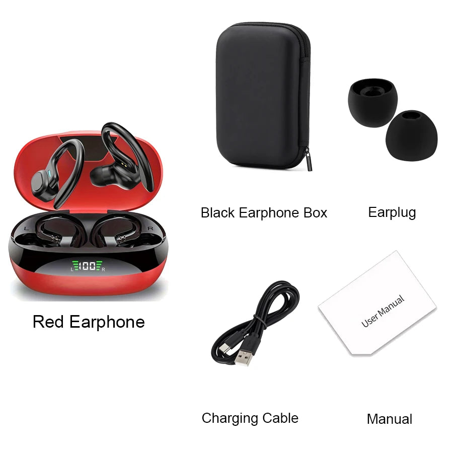 Ture Wireless Earbuds Ear Hook Sports HiFI Stereo Waterproof  With Mic