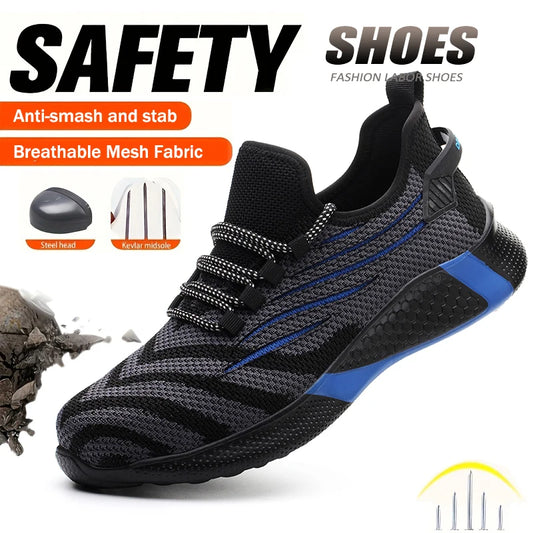 Men Work Safety Shoes  Anti-puncture Steel Toe Cap Shoes