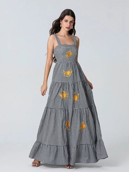 Spaghetti Strap Maxi Dress V-Neck Sleeveless
