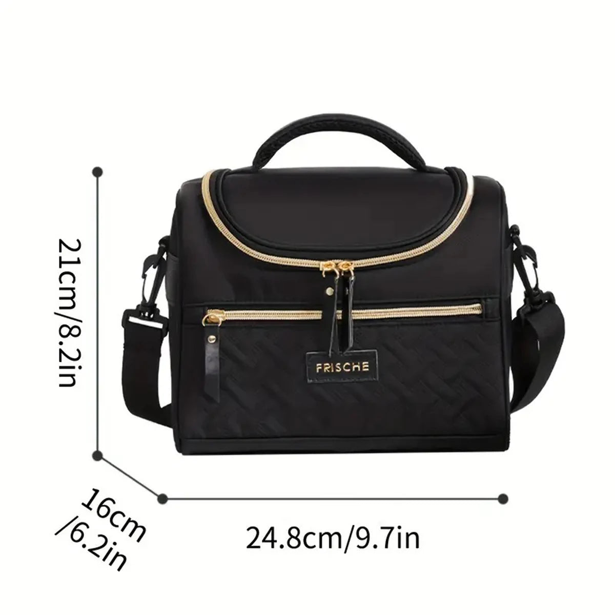 Large Insulated Lunch Bag Cooler Hand washable durable polyester with padded shoulder strap for work, school, picnics
