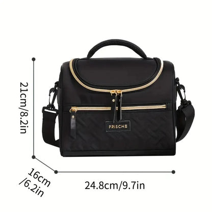 Large Insulated Lunch Bag Cooler Hand washable durable polyester with padded shoulder strap for work, school, picnics