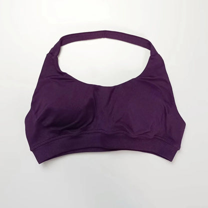 Halter Top Sports Bra Push-up Sexy Open Back