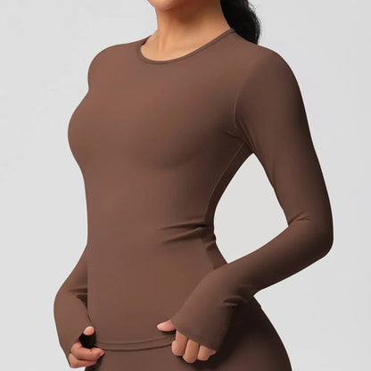 Long Sleeve Fitness Dry Fit Breathable High Elastic Sports Crop Tops