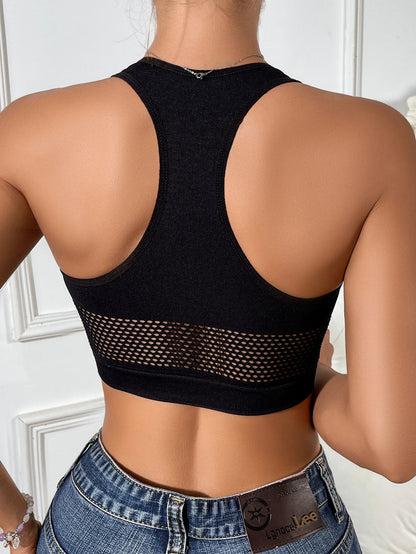 Sexy Tank Tops Fishnet Hollow Out Off Shoulder Crop Top