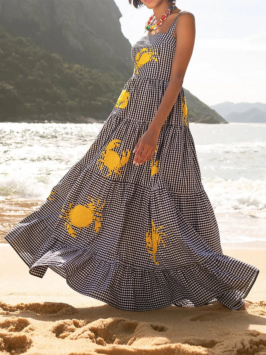 Spaghetti Strap Maxi Dress V-Neck Sleeveless
