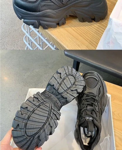 Women Platform Sport Shoes  Mesh Leather