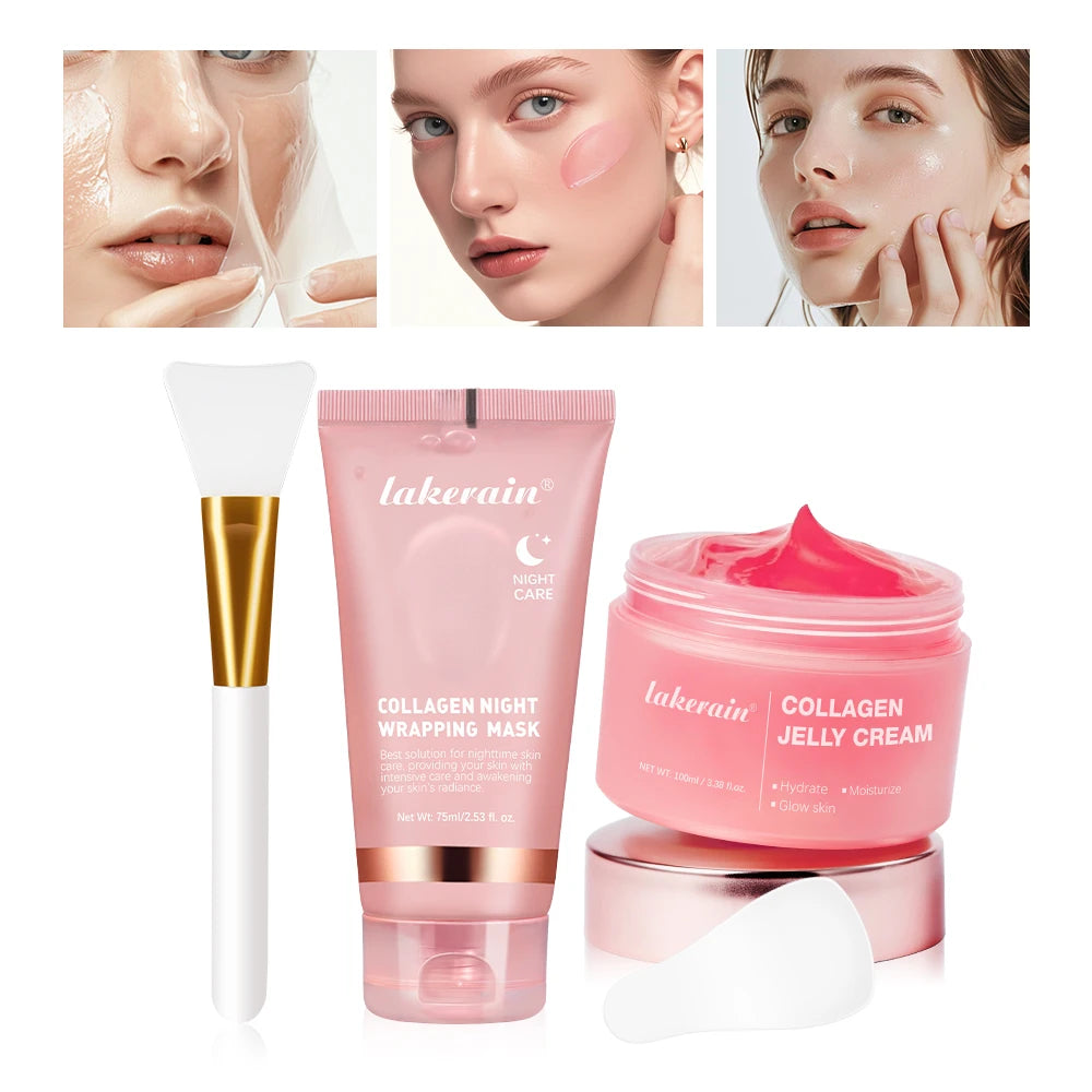 75ml Collagen Peel-off Mask Night Wrapping Facial Mud Firming mask Daily 100g Collagen Jelly Cream