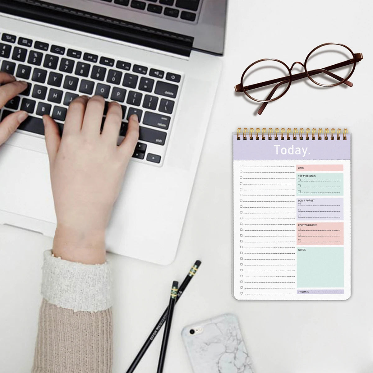 To Do List Notepad - 104 Pages Double-Sided 52 Sheets Daily Undated Planner Notebook