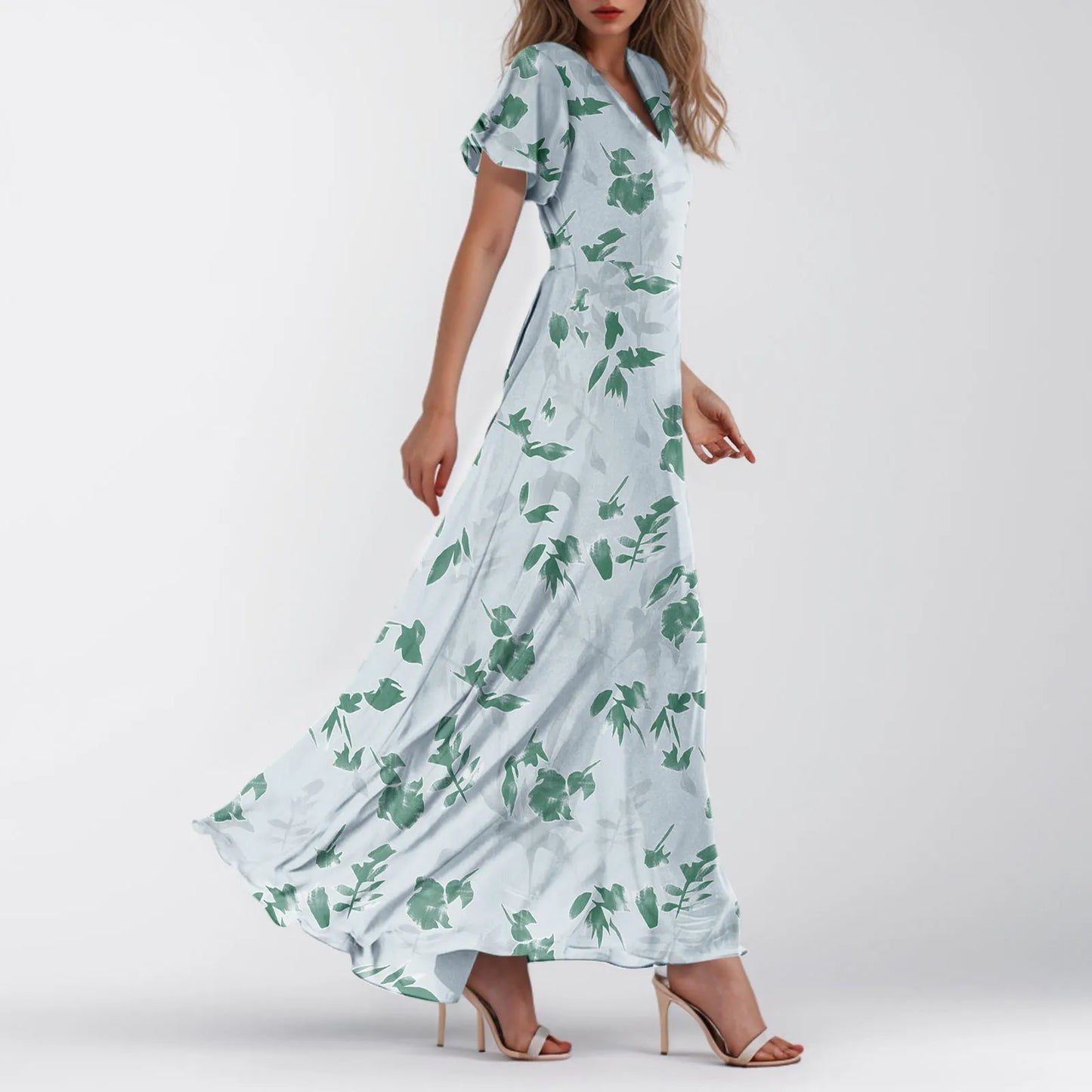 Short Sleeve Maxi Dresses Cute Floral