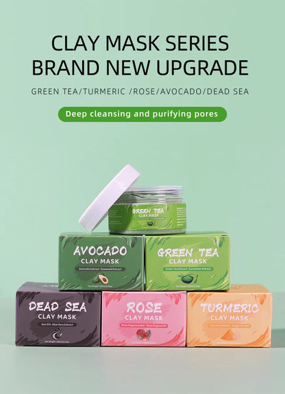 Green Tea Rose Avocado Facial Mask Clay Mud Masks
