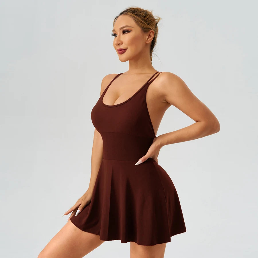 Summer Wear Woman Gym Dresses Bra Jumpsuit Shorts Leggings