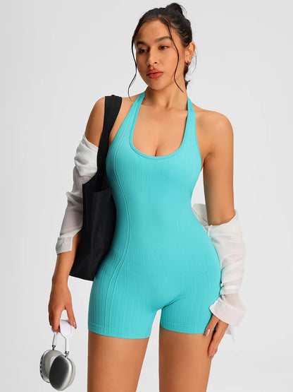 Short Bodysuit Tummy Control, Butt Lifting and Quick Drying For Yoga and Gym Workout
