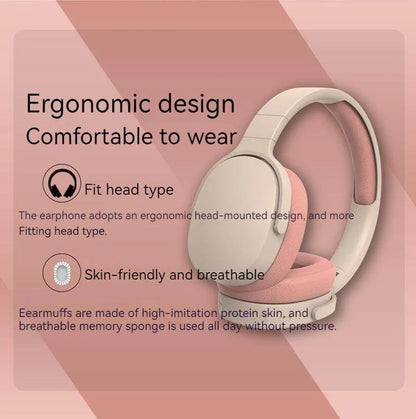 Fashion Wireless Bluetooth Headphones Over Ear HIFI Stereo Headsets