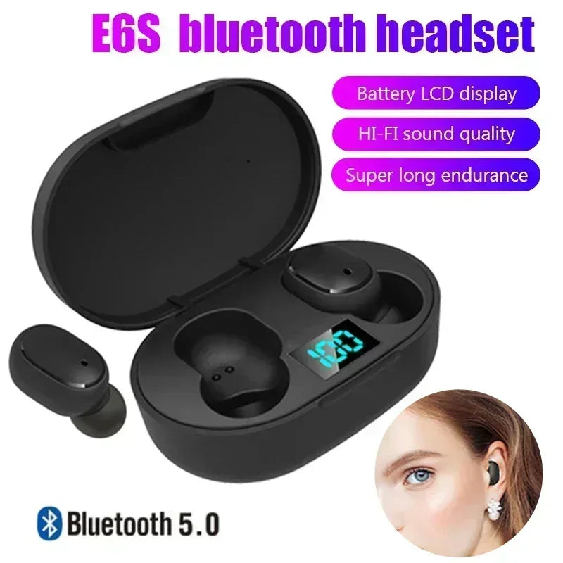 E6S Wireless Bluetooth  Earbuds Noise Cancelling with Microphone
