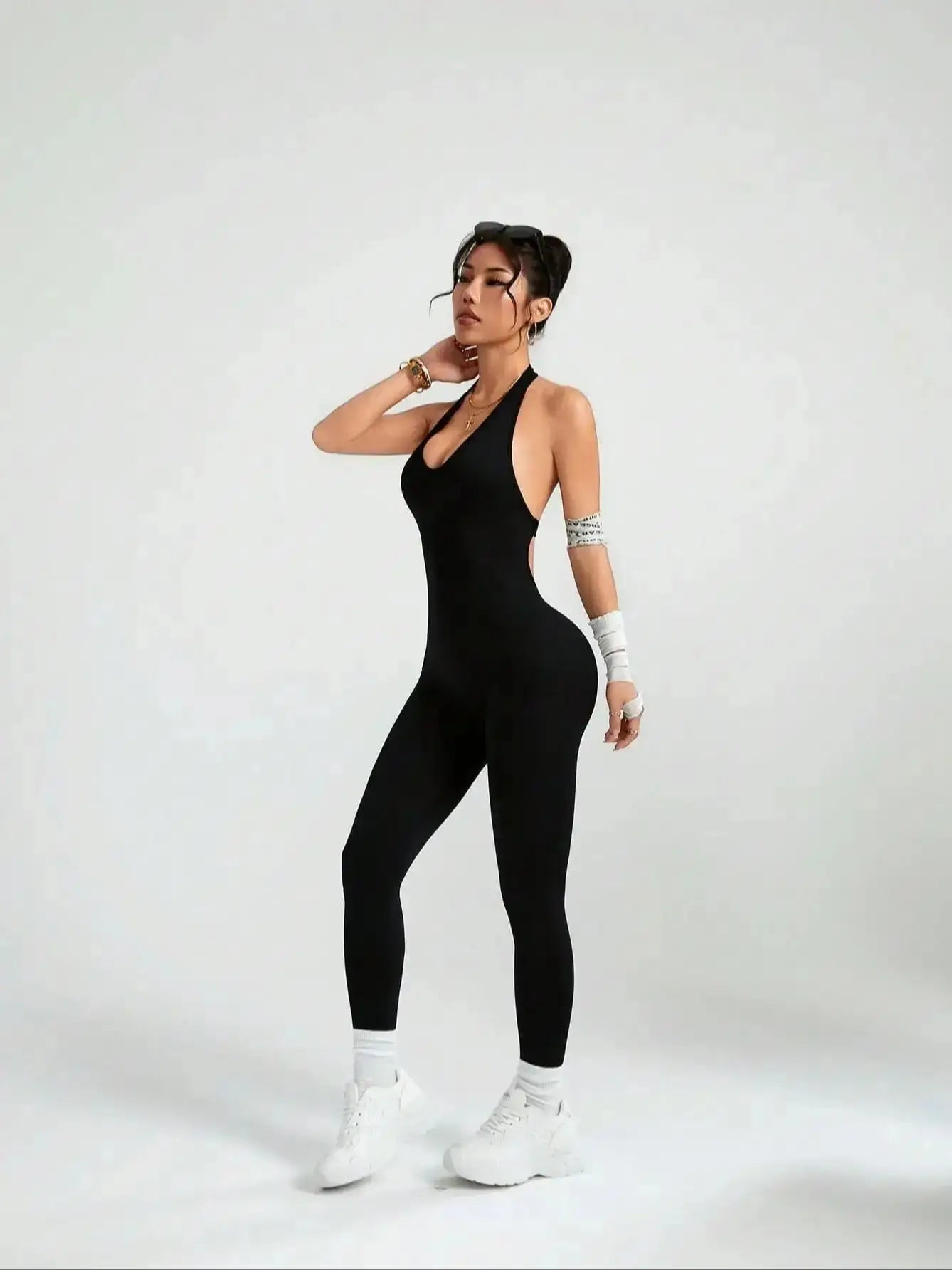 One-Piece Yoga Jumpsuit Skinny Short