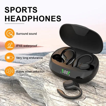 Ture Wireless Earbuds Ear Hook Sports HiFI Stereo Waterproof  With Mic