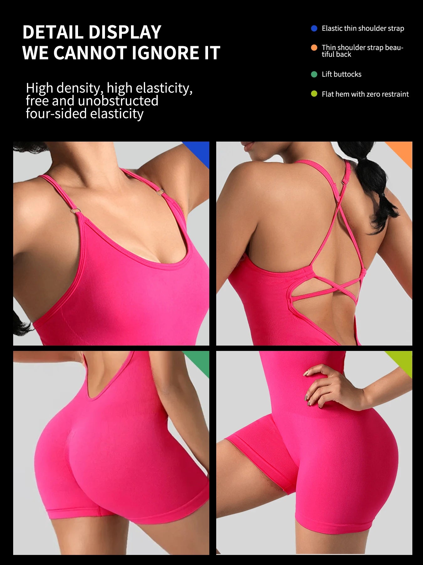 One-Piece Yoga Jumpsuit Skinny Short