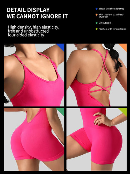 One-Piece Yoga Jumpsuit Skinny Short