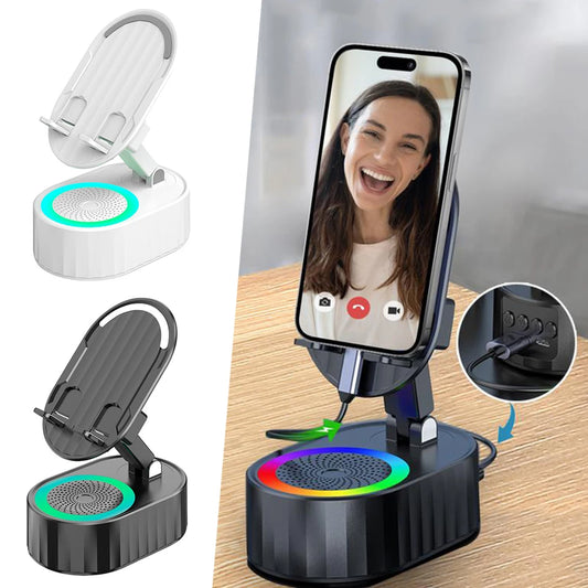 5 in 1 Bluetooth-compatible Audios Power Banks Bracket Rotating  Wireless Induction Audio Speaker Phone Stand
