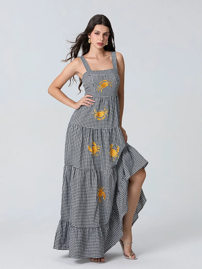Spaghetti Strap Maxi Dress V-Neck Sleeveless