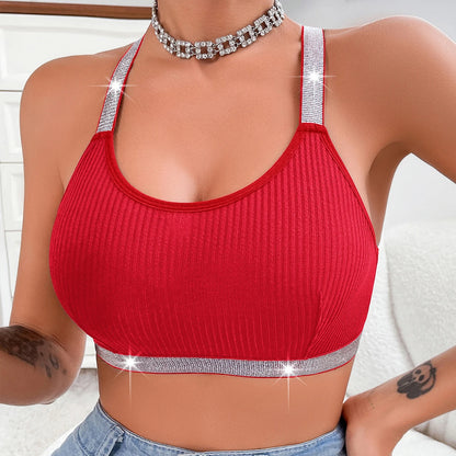 Sexy Ribbed Yoga Tanks Top Backless  Comfortable Push Up Chic Bralette