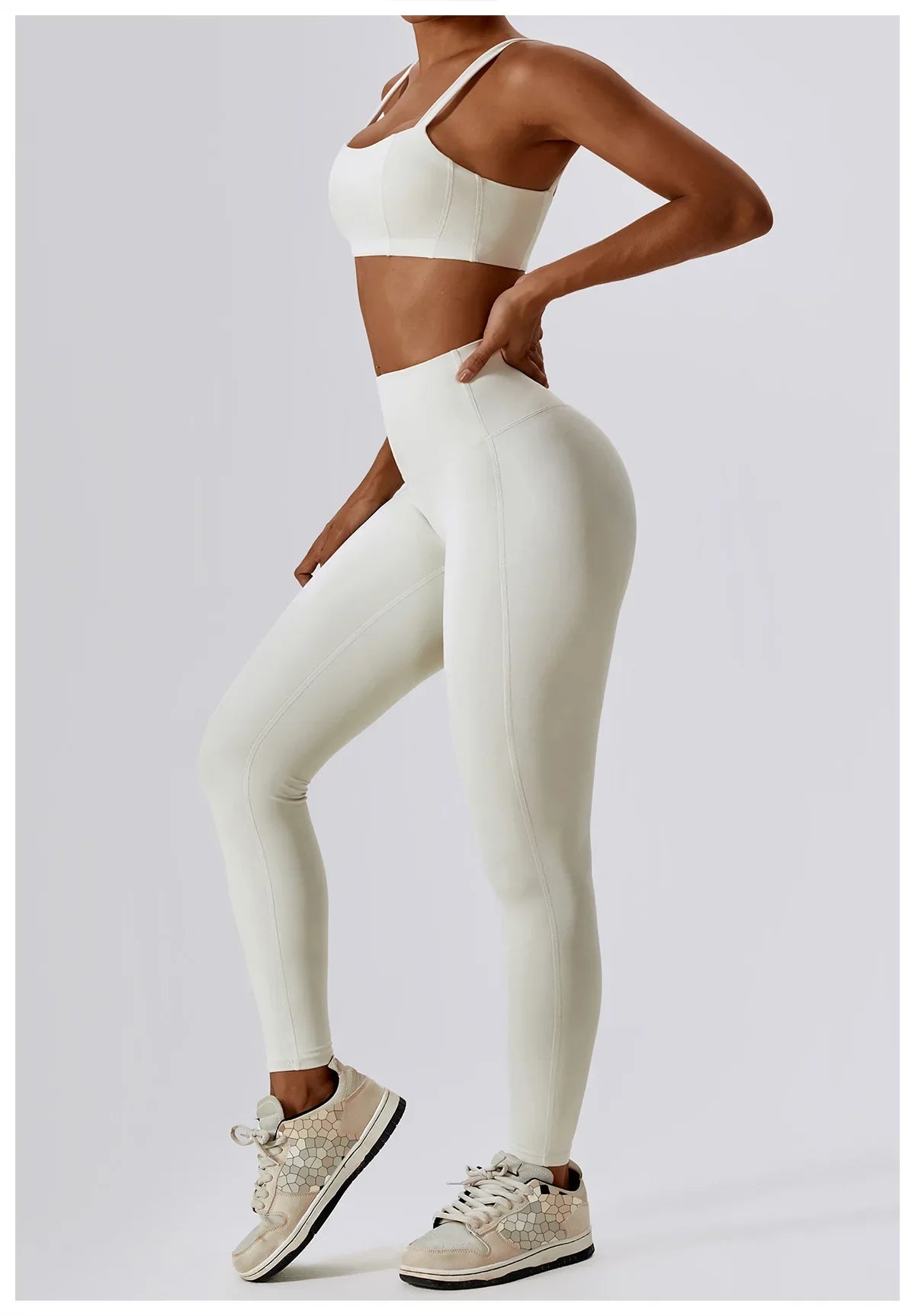 Yoga  High Waist Leggings And Top Two Piece Set Seamless