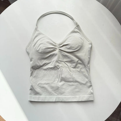 Strappy Yoga Top - Backless  Built-in Bra & Removable Cups for Running