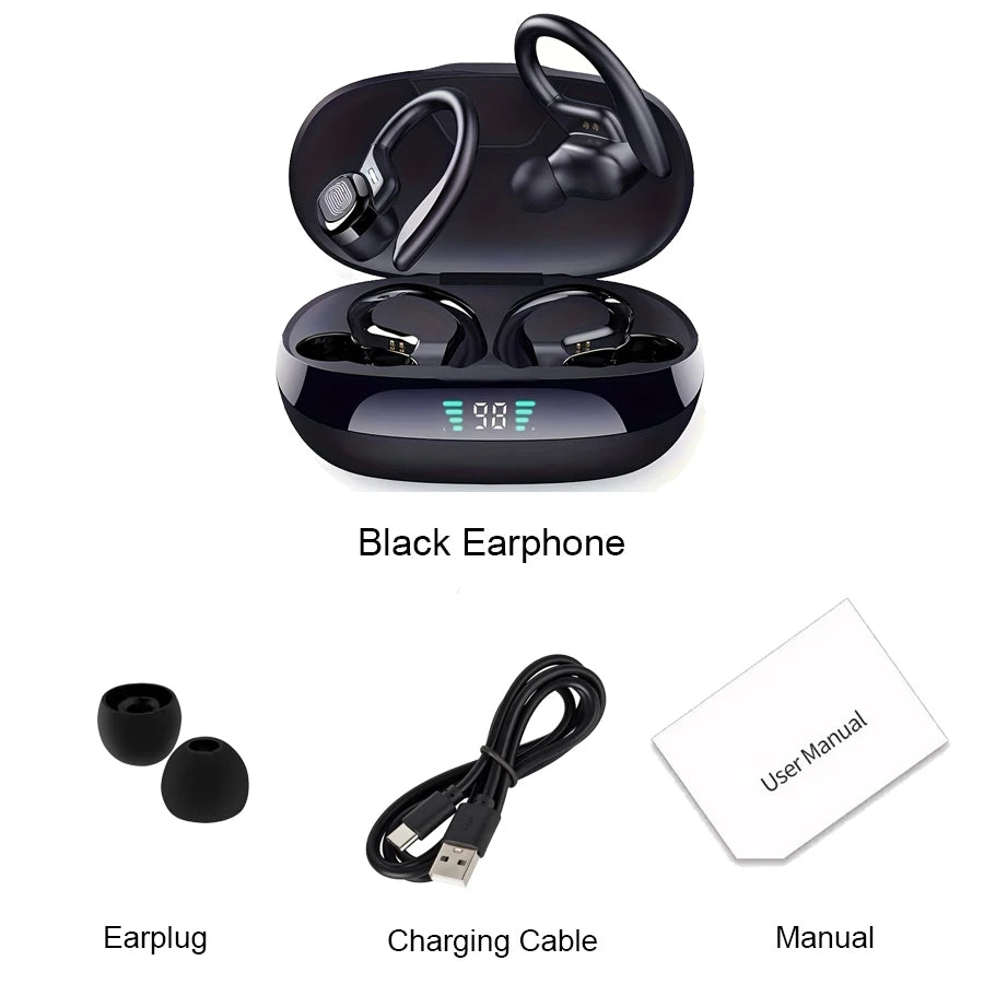 Ture Wireless Earbuds Ear Hook Sports HiFI Stereo Waterproof  With Mic
