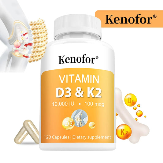 Vitamin D3 K2 Capsules - B6, Zinc, Vitamin D3 10000 IU and Vitamin K2 MK7