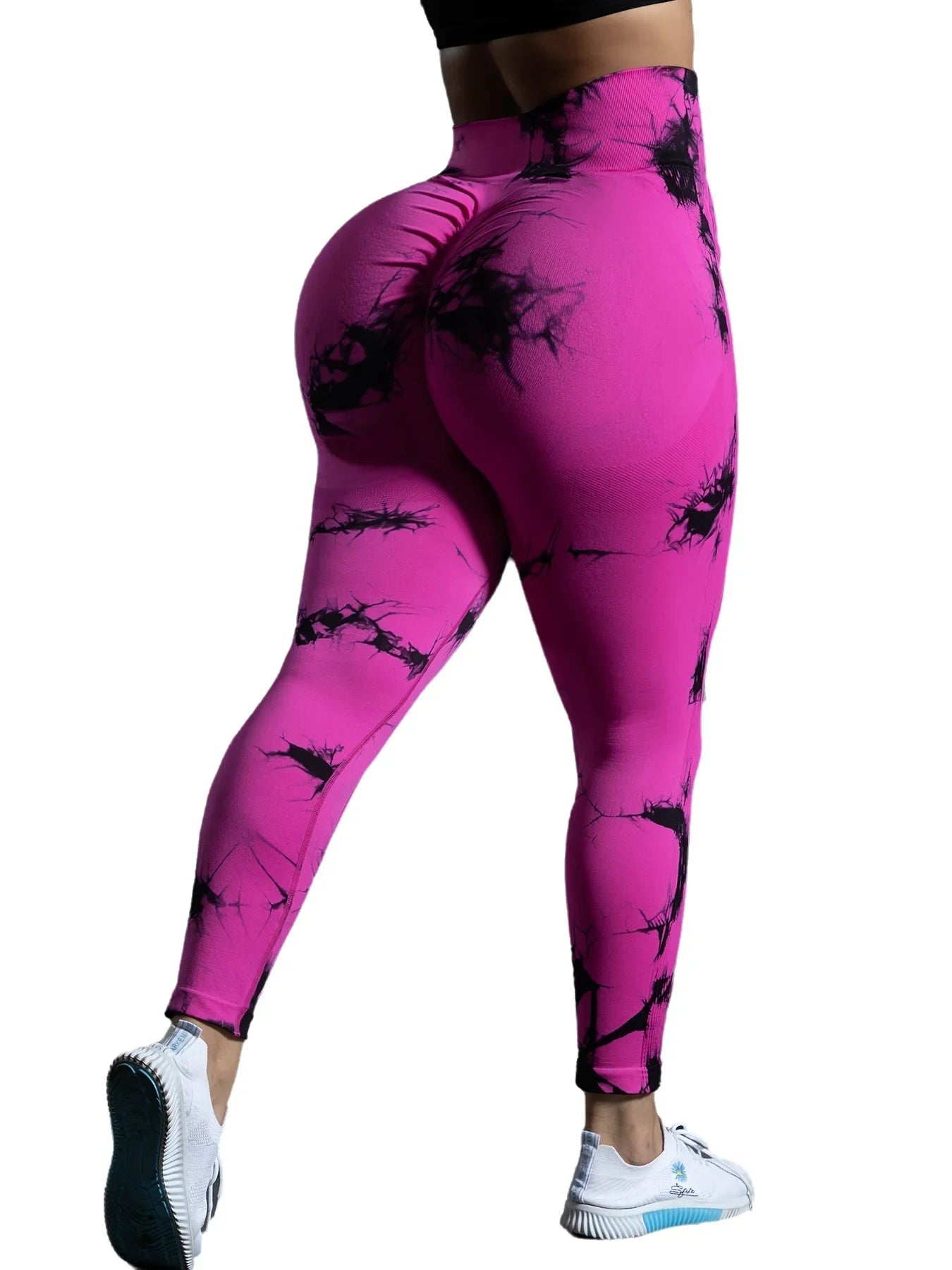 Women Tie Dye Leggings High Waist Lifts Butt Tummy Control