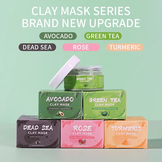 Green Tea Rose Avocado Facial Mask Clay Mud Masks