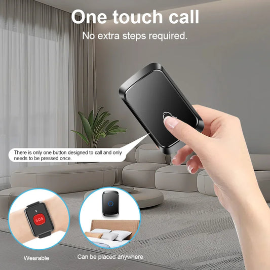 Wireless Elderly Caregiver Pager SOS Call Button Watch Wireless Doorbell