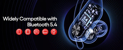 Bluetooth V5.3 Waterproof Headphones IPX7 with Noise Cancelling  80Hrs Playtime