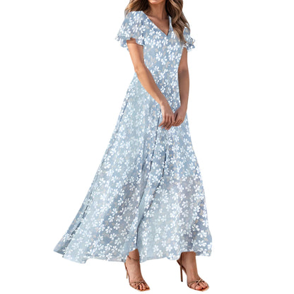 Short Sleeve Maxi Dresses Cute Floral