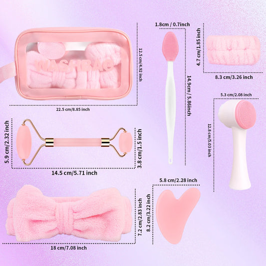 8-piece facial care set, deep cleaning and gentle exfoliating