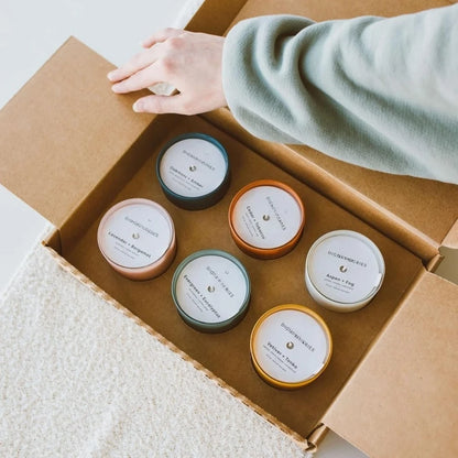 Set of 6 Soy, 35 Hour Burn Time, Aromatherapy Candles