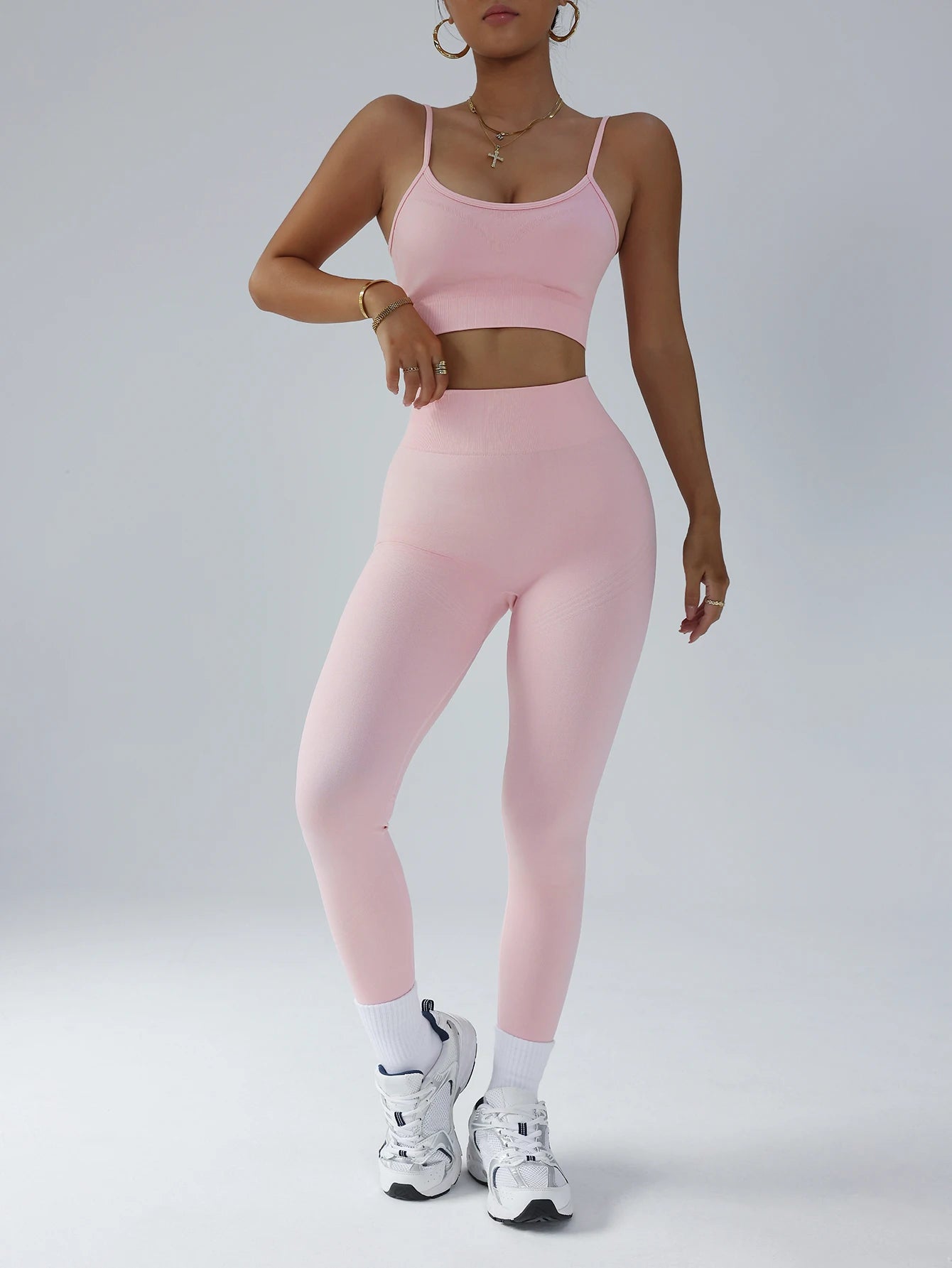2 Pcs Yoga Set Breathable Sports Bra High Waist Leggings