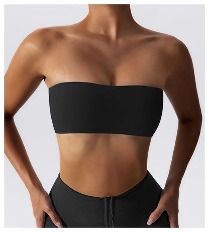 Strapless  Sports Bra Quick-Drying Yoga Tube Top