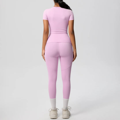 Women 2pcs Patchwork Sport Yoga Suit