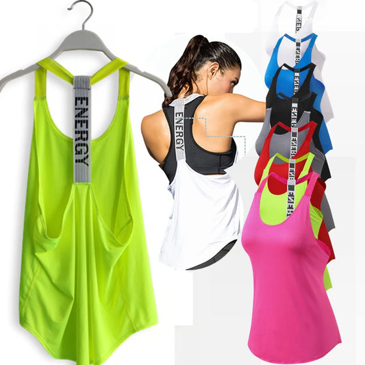 Gym Tops Sleeveless Tops Letter Backless Shirt